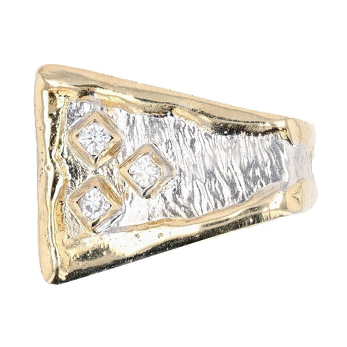 14K Gold & Crystalline Silver Diamond Ring - 30587-Shelli Kahl-Renee Taylor Gallery
