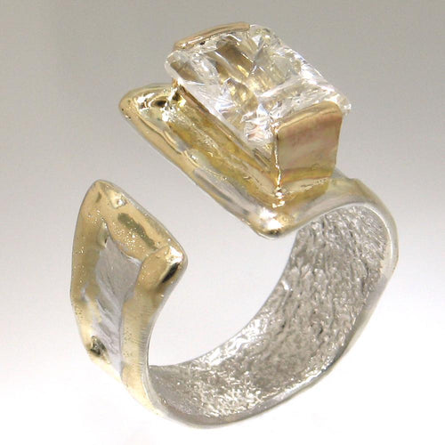 14K Gold & Crystalline Silver White Topaz Ring - 30822-Shelli Kahl-Renee Taylor Gallery