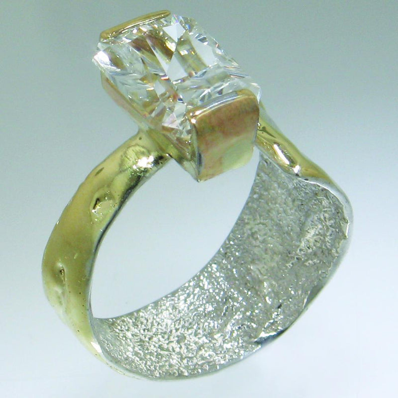 14K Gold & Crystalline Silver White Topaz Ring - 30823-Shelli Kahl-Renee Taylor Gallery