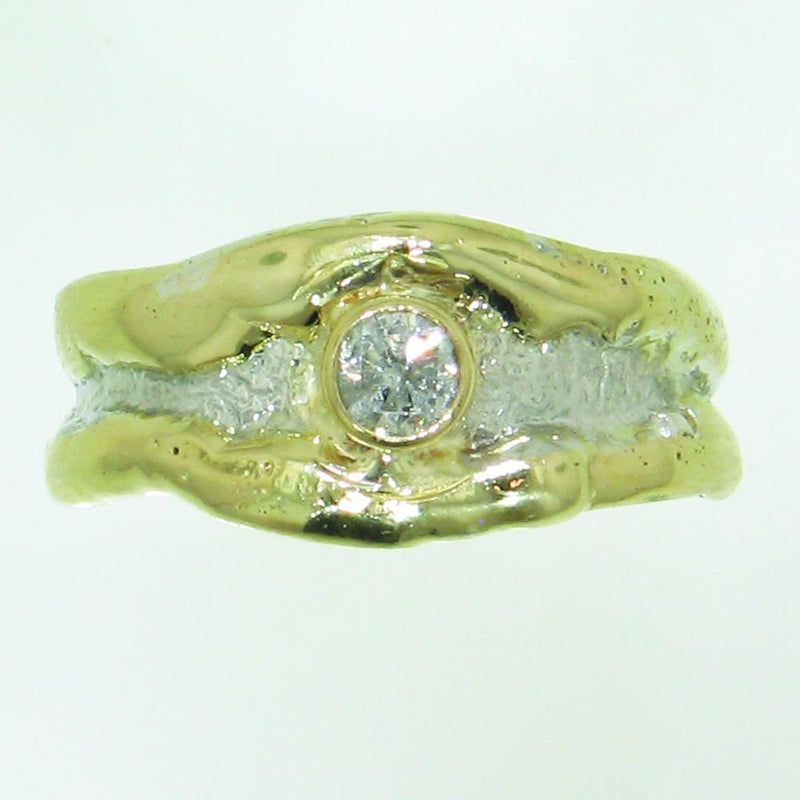 14K Gold & Crystalline Silver Diamond Ring - 30843-Shelli Kahl-Renee Taylor Gallery