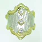 14K Gold & Crystalline Silver Diamond Ring - 30845-Shelli Kahl-Renee Taylor Gallery