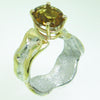 14K Gold & Crystalline Silver Cognac Quartz Ring - 30849-Shelli Kahl-Renee Taylor Gallery