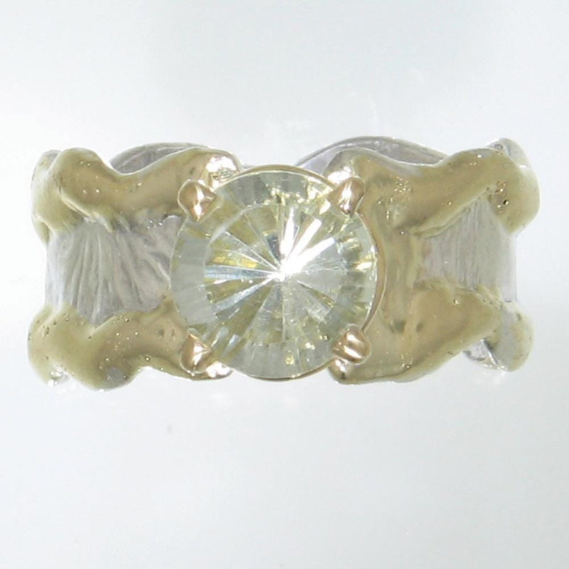 14K Gold & Crystalline Silver Prasiolite Ring - 31097-Shelli Kahl-Renee Taylor Gallery