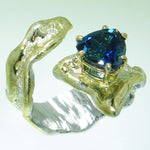 14K Gold & Crystalline Silver London Blue Topaz Ring - 31103-Shelli Kahl-Renee Taylor Gallery