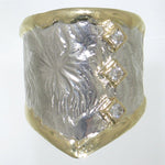 14K Gold & Crystalline Silver Diamond Ring - 31115-Shelli Kahl-Renee Taylor Gallery