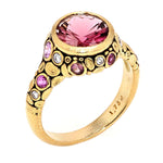 18K Circle Pink Tourmaline & Diamond Ring - R-84DS-Alex Sepkus-Renee Taylor Gallery