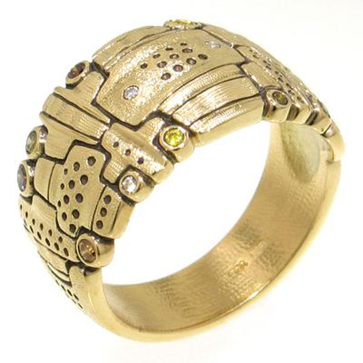 18K Hill of Crosses Natural Diamond Dome Ring - R-199DC-Alex Sepkus-Renee Taylor Gallery