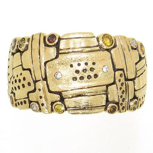 18K Hill of Crosses Natural Diamond Dome Ring - R-199DC-Alex Sepkus-Renee Taylor Gallery