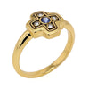 18K "Little Cross" Blue Sapphire & Diamond Ring - R-162S-Alex Sepkus-Renee Taylor Gallery