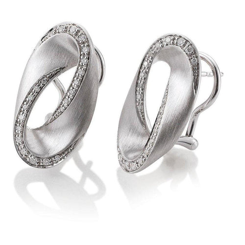 Sterling Silver White Sapphire Earrings - 02/85745-RH-Breuning-Renee Taylor Gallery
