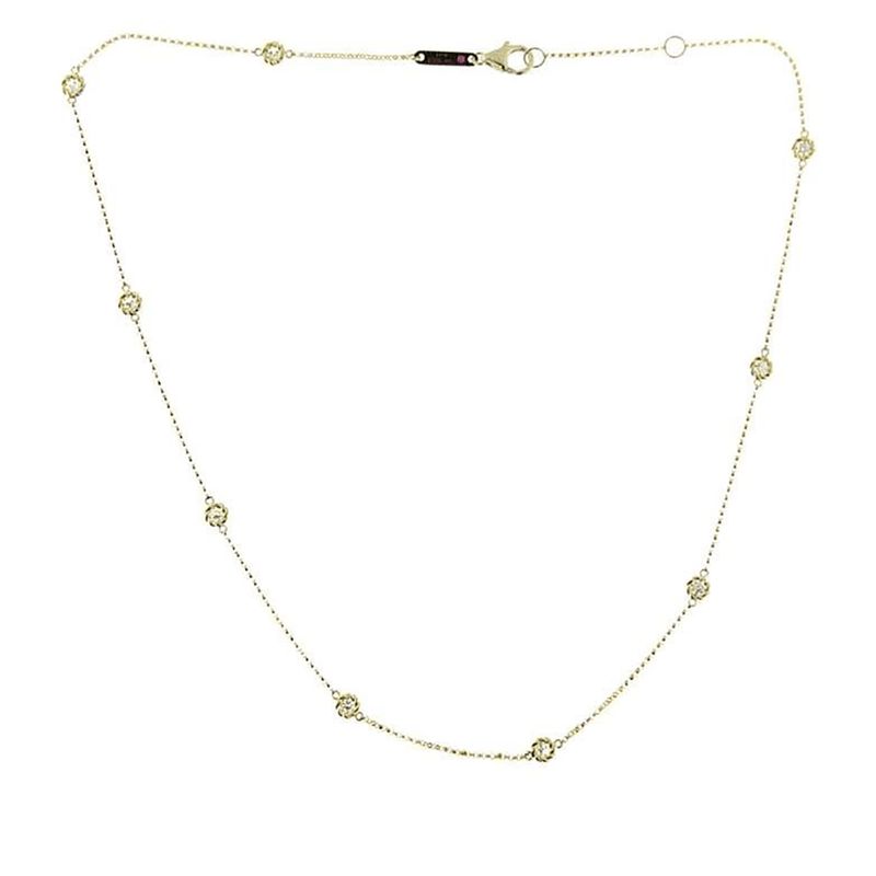 18k Yellow Gold & Diamond Necklace - 7771333AYCHX-Roberto Coin-Renee Taylor Gallery