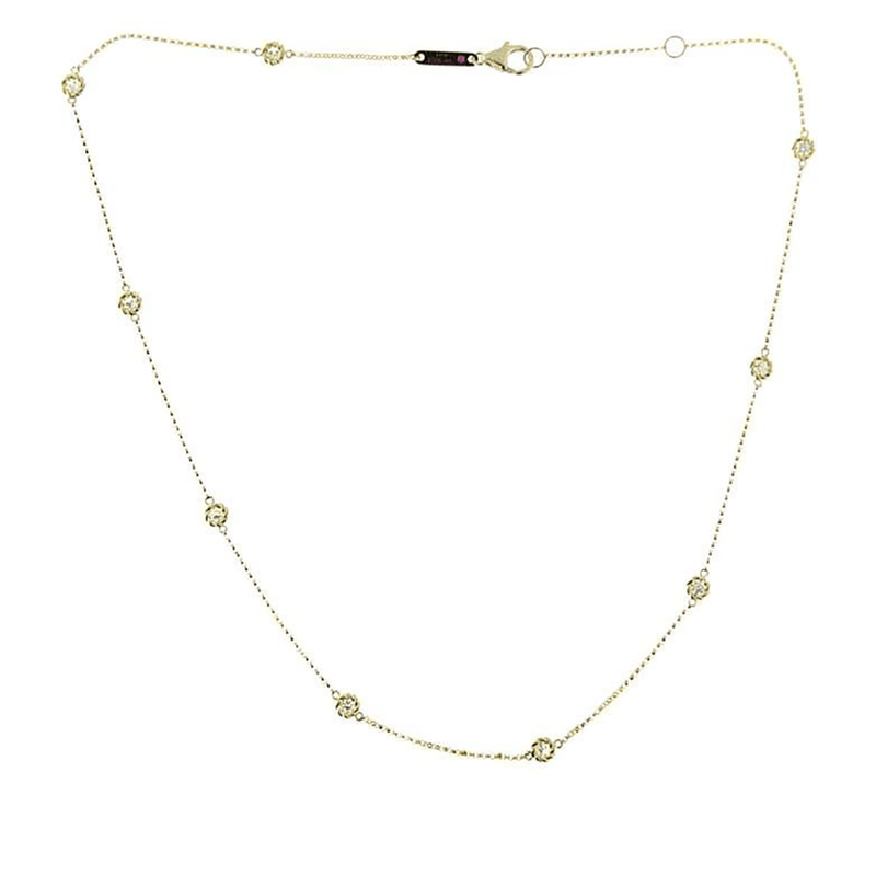 18k Yellow Gold & Diamond Necklace - 7771333AYCHX-Roberto Coin-Renee Taylor Gallery