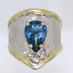 14K Gold & Crystalline Silver London Blue Topaz Ring - 31923-Shelli Kahl-Renee Taylor Gallery