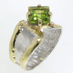 14K Gold & Crystalline Silver Peridot Ring - 31928-Shelli Kahl-Renee Taylor Gallery