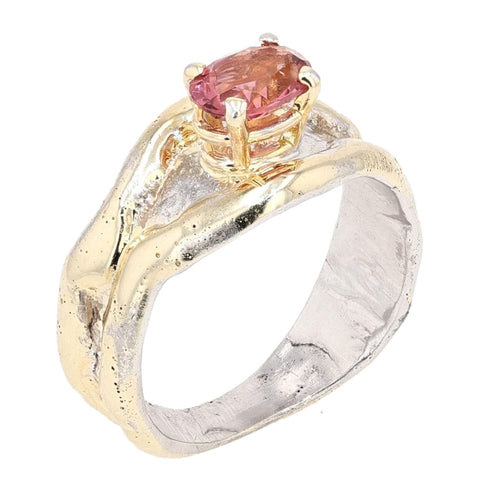 14K Gold & Crystalline Silver Pink Tourmaline Ring - 31932-Shelli Kahl-Renee Taylor Gallery