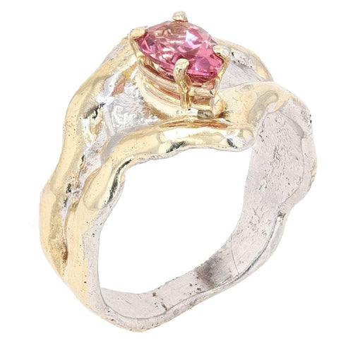 14K Gold & Crystalline Silver Pink Tourmaline Ring - 31934-Shelli Kahl-Renee Taylor Gallery