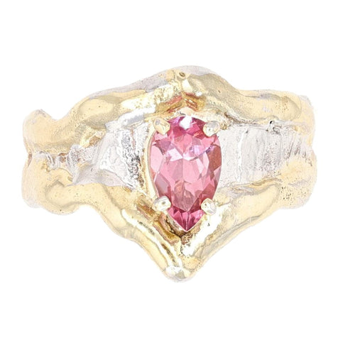 14K Gold & Crystalline Silver Pink Tourmaline Ring - 31934-Shelli Kahl-Renee Taylor Gallery