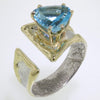 14K Gold & Crystalline Silver Blue Topaz Ring - 31948-Fusion Designs-Renee Taylor Gallery