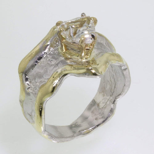 14K Gold & Crystalline Silver White Topaz Ring - 31951-Shelli Kahl-Renee Taylor Gallery