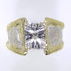 14K Gold & Crystalline Silver White Topaz Ring - 31953-Fusion Designs-Renee Taylor Gallery
