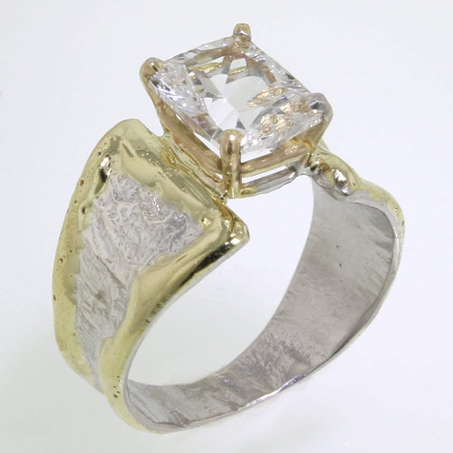14K Gold & Crystalline Silver White Topaz Ring - 31953-Shelli Kahl-Renee Taylor Gallery