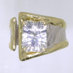 14K Gold & Crystalline Silver White Topaz Ring - 31954-Fusion Designs-Renee Taylor Gallery