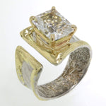 14K Gold & Crystalline Silver White Topaz Ring - 31954-Fusion Designs-Renee Taylor Gallery