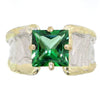 14K Gold & Crystalline Silver Rainforest Green Topaz Ring - 31966-Fusion Designs-Renee Taylor Gallery