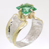 14K Gold & Crystalline Silver Rainforest Green Topaz Ring - 31966-Fusion Designs-Renee Taylor Gallery