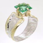 14K Gold & Crystalline Silver Rainforest Green Topaz Ring - 31966-Shelli Kahl-Renee Taylor Gallery