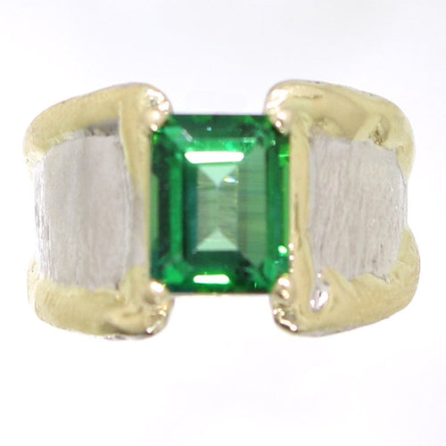 14K Gold & Crystalline Silver Rainforest Green Topaz Ring - 31970-Shelli Kahl-Renee Taylor Gallery
