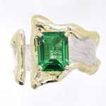 14K Gold & Crystalline Silver Rainforest Green Topaz Ring - 31971-Shelli Kahl-Renee Taylor Gallery