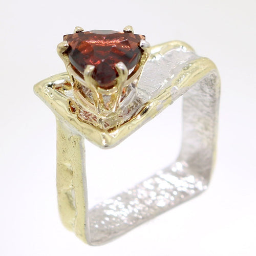 14K Gold & Crystalline Silver Garnet Ring - 31973-Shelli Kahl-Renee Taylor Gallery