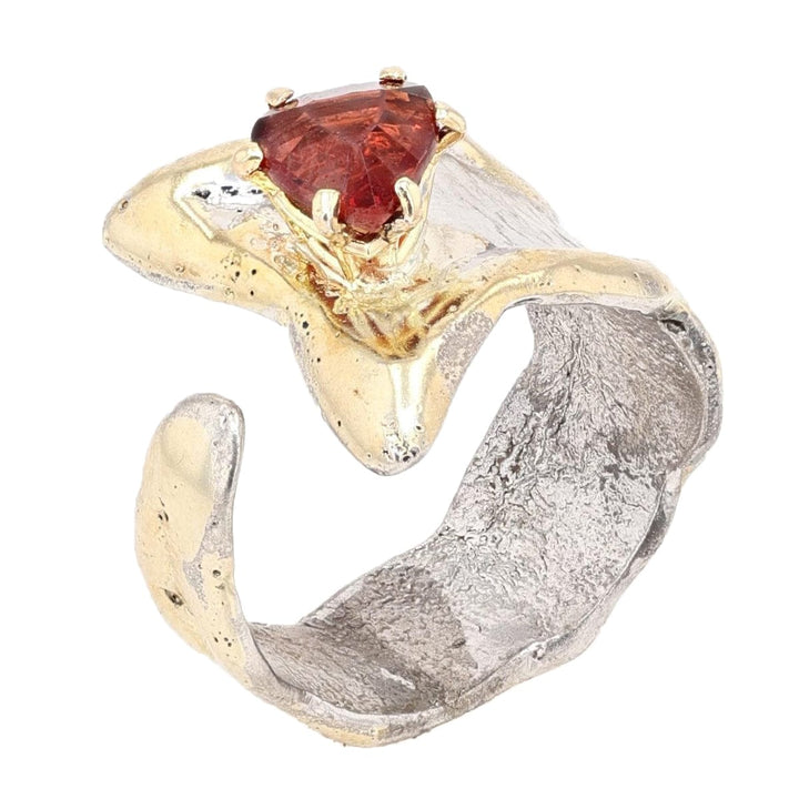 14K Gold & Crystalline Silver Garnet Ring - 31975-Shelli Kahl-Renee Taylor Gallery