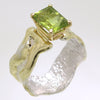 14K Gold & Crystalline Silver Peridot Ring - 31978-Shelli Kahl-Renee Taylor Gallery