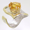14K Gold & Crystalline Silver Citrine Ring - 31979-Fusion Designs-Renee Taylor Gallery