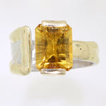 14K Gold & Crystalline Silver Citrine Ring - 31980-Shelli Kahl-Renee Taylor Gallery