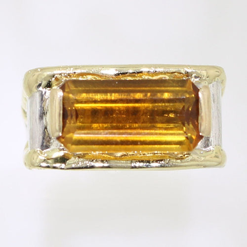 14K Gold & Crystalline Silver Citrine Ring - 31981-Shelli Kahl-Renee Taylor Gallery