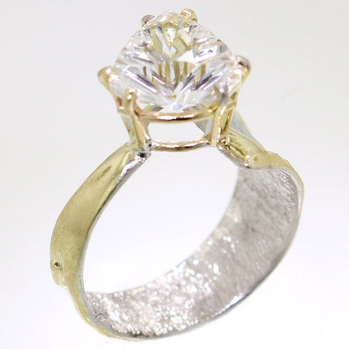 14K Gold & Crystalline Silver White Topaz Ring - 31986-Shelli Kahl-Renee Taylor Gallery