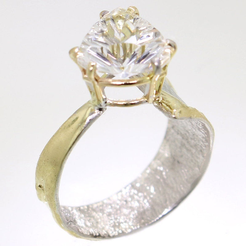 14K Gold & Crystalline Silver White Topaz Ring - 31986-Shelli Kahl-Renee Taylor Gallery