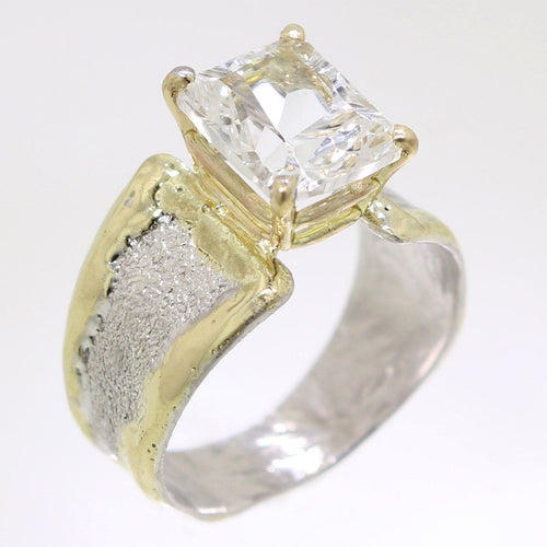 14K Gold & Crystalline Silver White Topaz Ring - 31987-Shelli Kahl-Renee Taylor Gallery