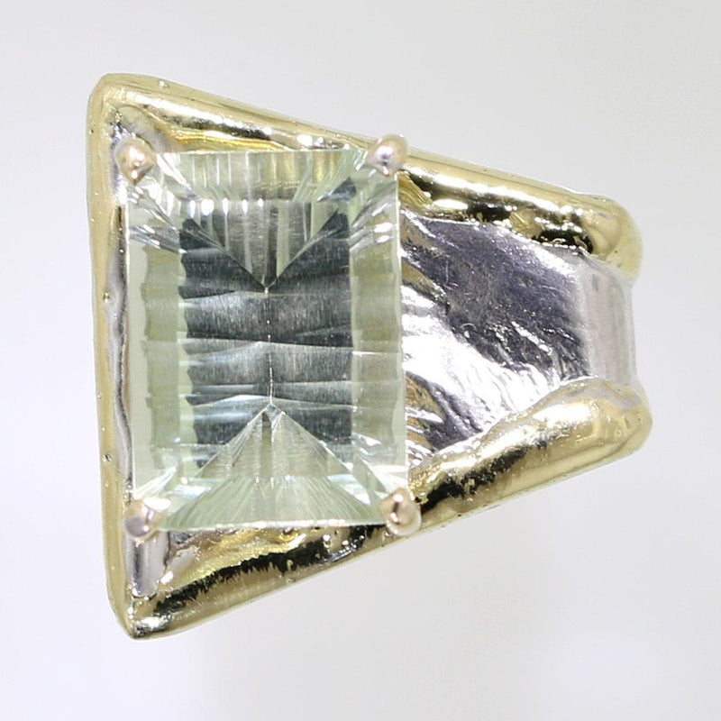 14K Gold & Crystalline Silver Prasiolite Ring - 31988-Shelli Kahl-Renee Taylor Gallery