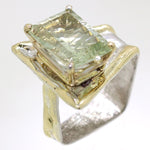 14K Gold & Crystalline Silver Prasiolite Ring - 31988-Shelli Kahl-Renee Taylor Gallery