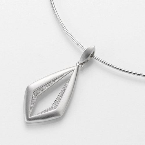 Sterling Silver Diamond Pendant - 31/82633-Breuning-Renee Taylor Gallery