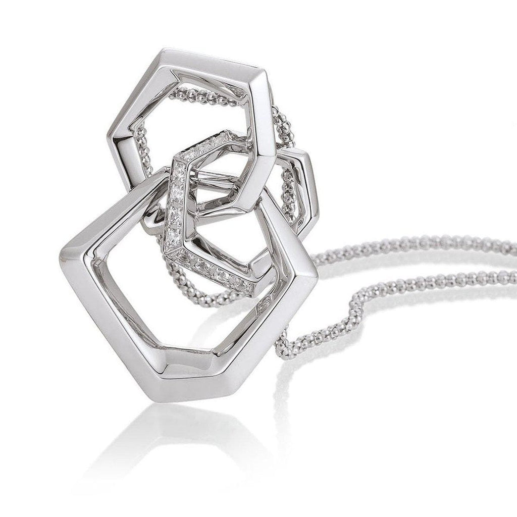Sterling Silver White Sapphire Pendant - 32/03223-Breuning-Renee Taylor Gallery