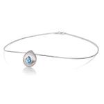 Sterling Silver Dark Blue Topaz Pendant - 32/03243-Breuning-Renee Taylor Gallery