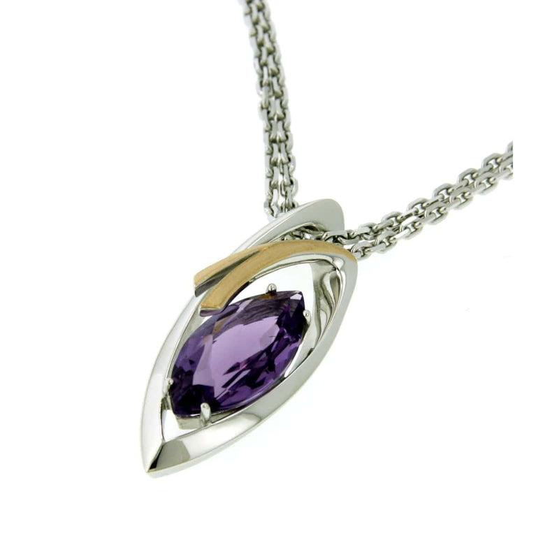 Rose Gold Plated Sterling Silver Amethyst Pendant - 32/83711-AM-Breuning-Renee Taylor Gallery
