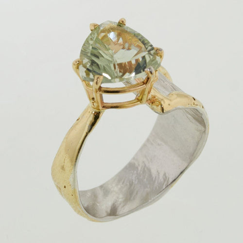 14K Gold & Crystalline Silver Prasiolite Ring - 32855-Shelli Kahl-Renee Taylor Gallery