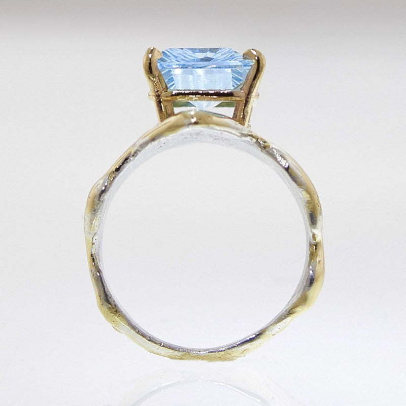 14K Gold & Crystalline Silver Sky Blue Topaz Ring - 32856-Shelli Kahl-Renee Taylor Gallery