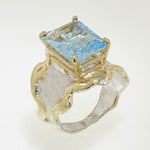 14K Gold & Crystalline Silver Sky Blue Topaz Ring - 32856-Shelli Kahl-Renee Taylor Gallery